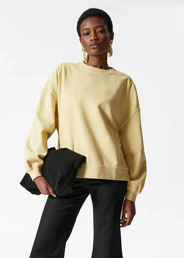 and Other Stories Relaxed Sweatshirt Yellow Women Sweatshirts and Hoodies