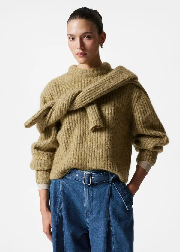 and Other Stories RibKnit Jumper Green Women Knitwear