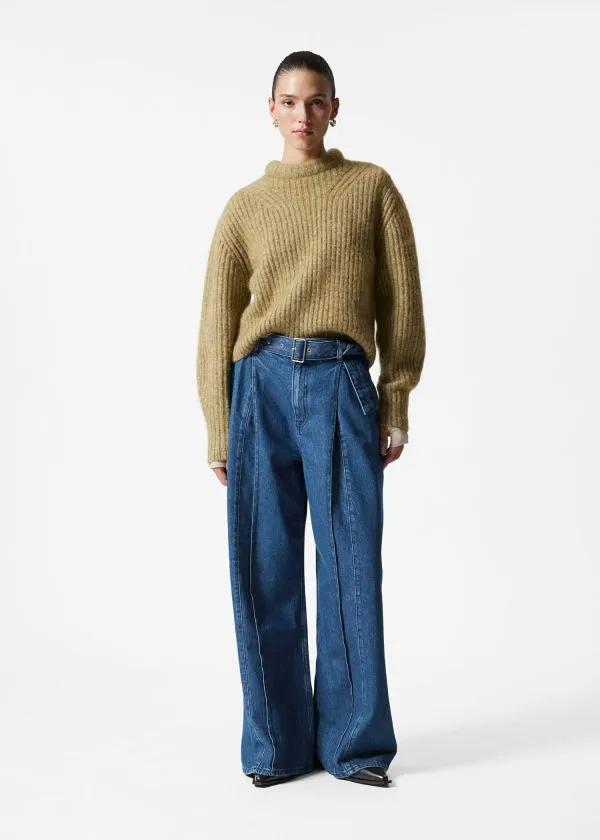 and Other Stories RibKnit Jumper Green Women Knitwear
