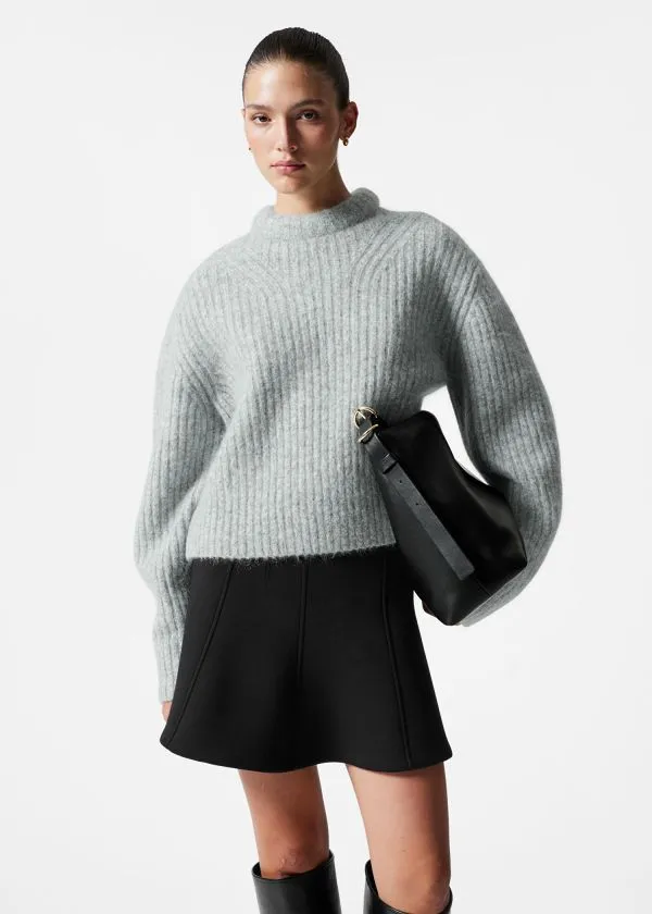 and Other Stories RibKnit Jumper Grey Women Knitwear