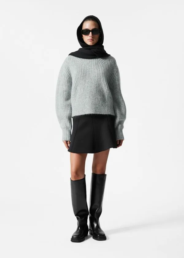 and Other Stories RibKnit Jumper Grey Women Knitwear
