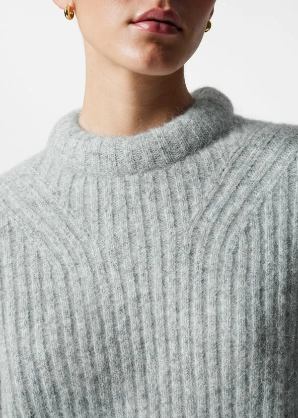 and Other Stories RibKnit Jumper Grey Women Knitwear