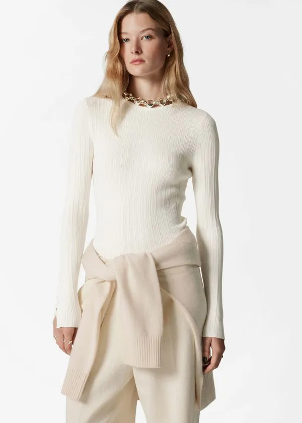 and Other Stories RibKnit Top Cream Women Knitwear