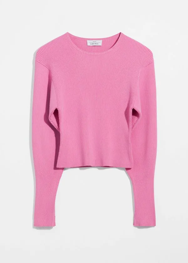 and Other Stories RibKnit Top Pink Women Knitwear