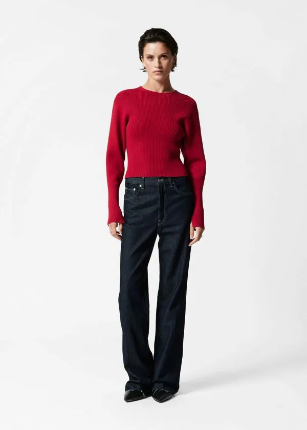 and Other Stories RibKnit Top Red Women Knitwear
