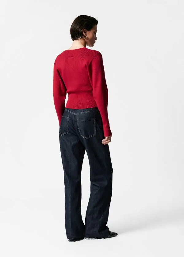 and Other Stories RibKnit Top Red Women Knitwear