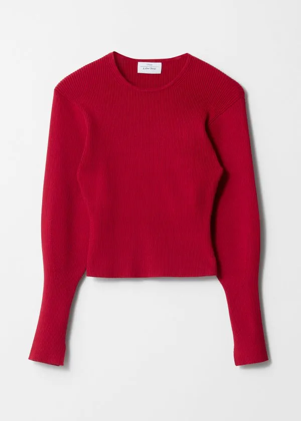 and Other Stories RibKnit Top Red Women Knitwear