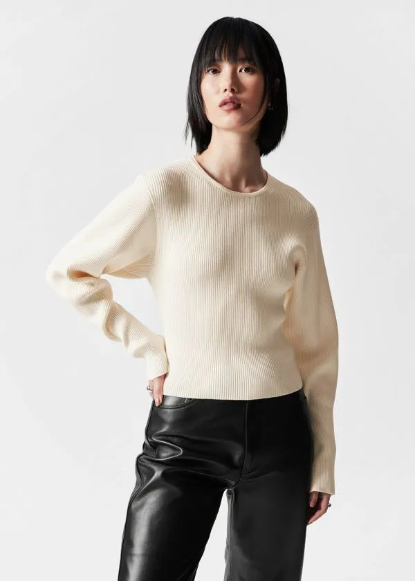 and Other Stories RibKnit Top White Women Knitwear