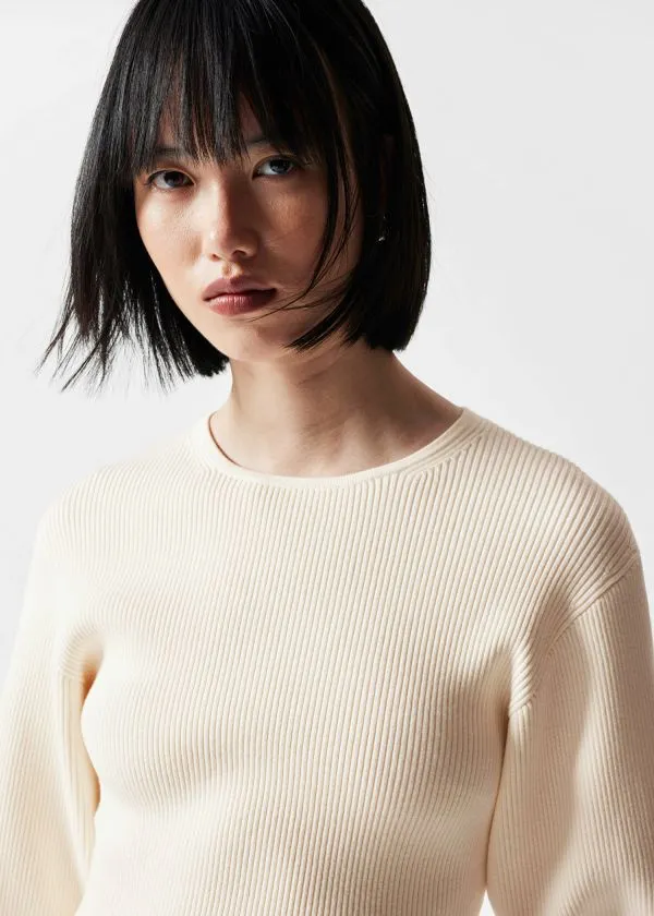 and Other Stories RibKnit Top White Women Knitwear