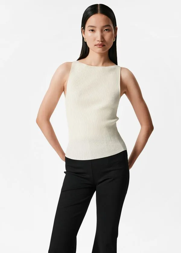 and Other Stories Ribbed Tank Top White Women Tops and Tshirts