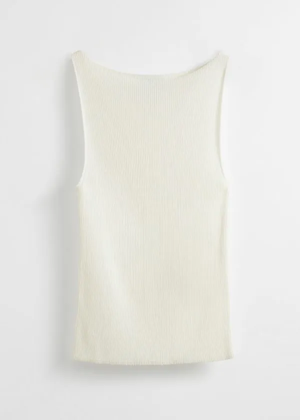 and Other Stories Ribbed Tank Top White Women Tops and Tshirts