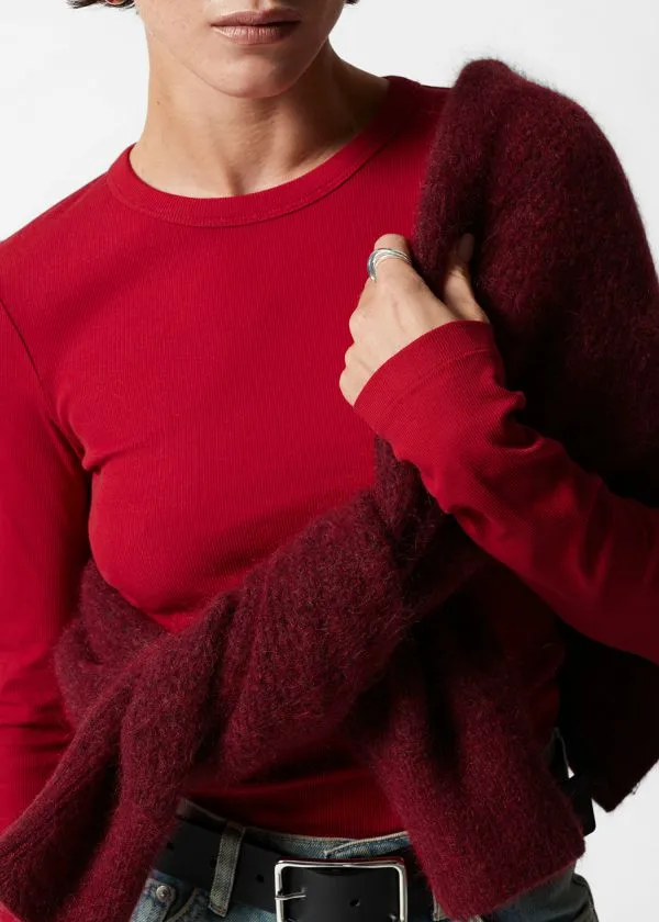 and Other Stories Ribbed Top Red Women Tops and Tshirts