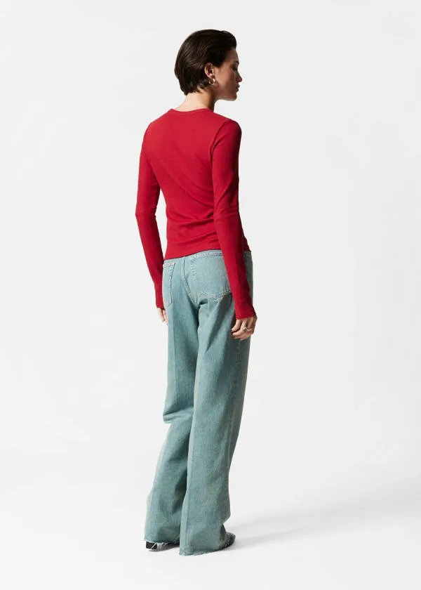 and Other Stories Ribbed Top Red Women Tops and Tshirts