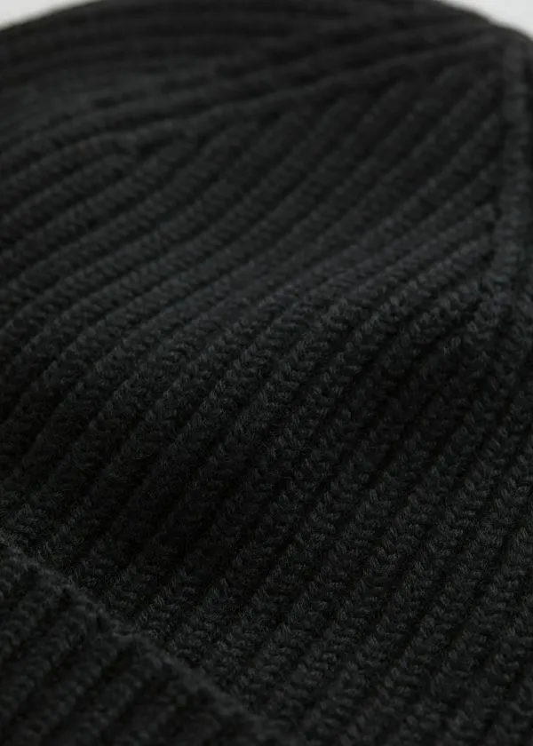 and Other Stories Ribbed Wool Beanie Black Women Headwear and Other Stories Ribbed Wool Beanie Black Women Headwear