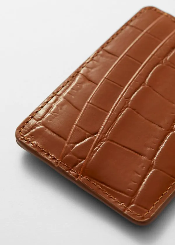 and Other Stories Rounded Pockets Leather CardHolder Brown Croco Women Wallets and Other Stories Rounded Pockets Leather CardHolder Brown Croco Women Wallets