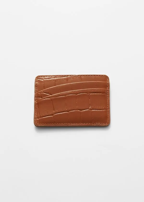 and Other Stories Rounded Pockets Leather CardHolder Brown Croco Women Wallets and Other Stories Rounded Pockets Leather CardHolder Brown Croco Women Wallets