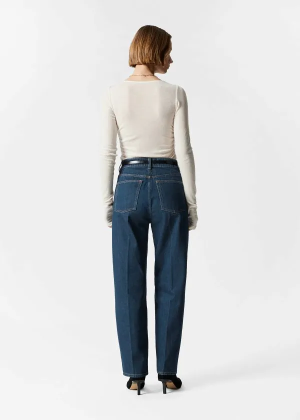 and Other Stories Ruched Boatneck Top Cream White Women Tops and Tshirts
