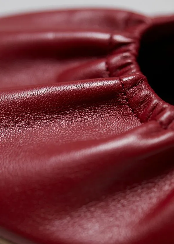 and Other Stories Ruched Leather Ballet Flats Burgundy Women Ballerinas and Other Stories Ruched Leather Ballet Flats Burgundy Women Ballerinas