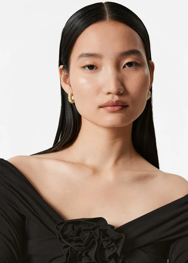 and Other Stories Ruched OffShoulder Top Black Women Tops and Tshirts