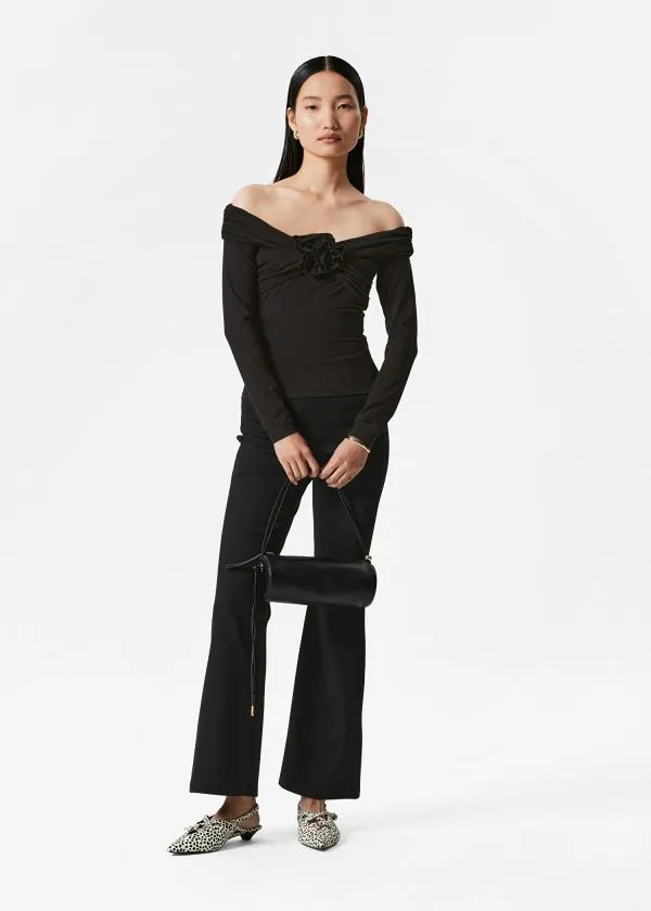 and Other Stories Ruched OffShoulder Top Black Women Tops and Tshirts