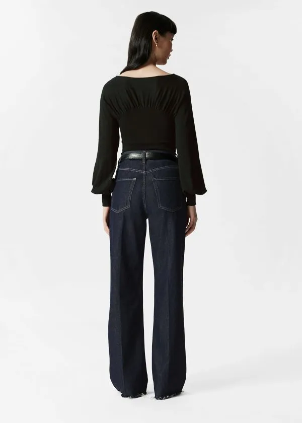 and Other Stories Ruched Sweater Black Women Knitwear