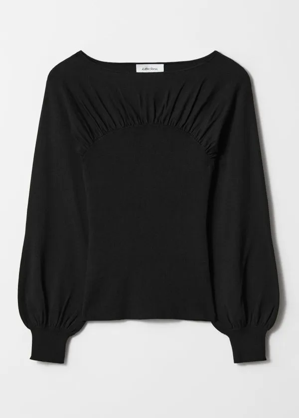 and Other Stories Ruched Sweater Black Women Knitwear