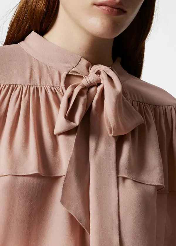 and Other Stories Ruffled BowDetailed Blouse Beige Women Blouses and Shirts