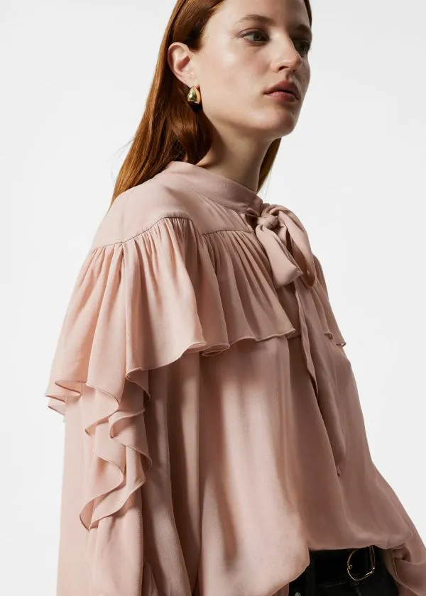 and Other Stories Ruffled BowDetailed Blouse Beige Women Blouses and Shirts