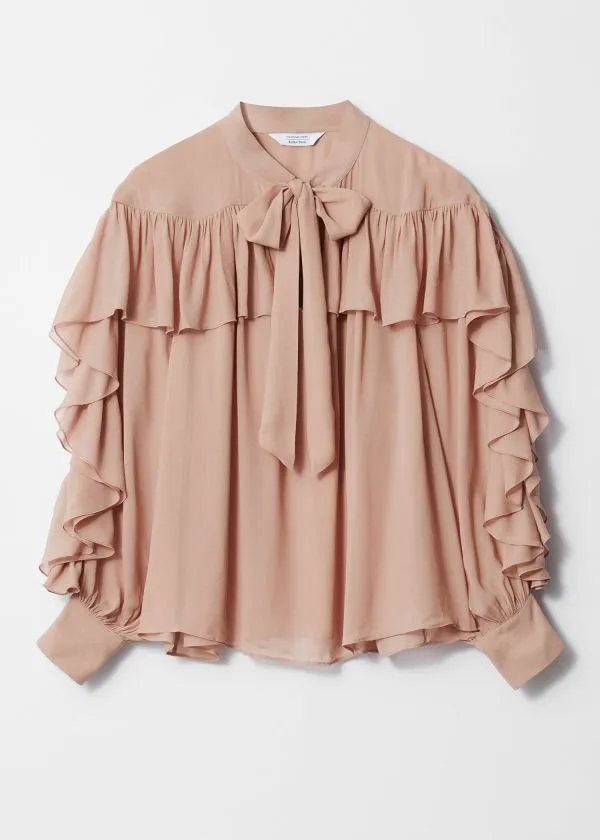 and Other Stories Ruffled BowDetailed Blouse Beige Women Blouses and Shirts