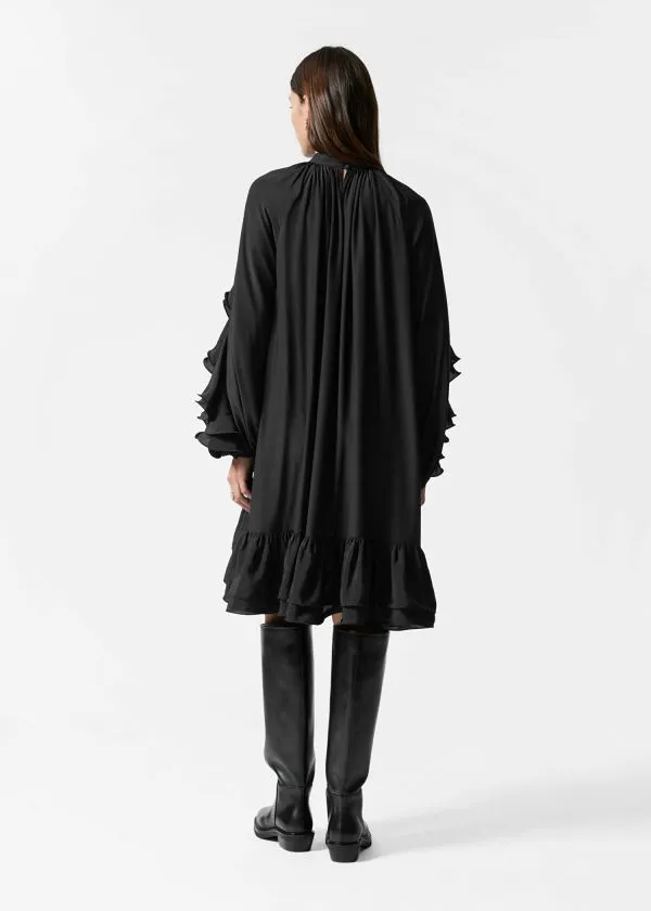 and Other Stories Ruffled Mini Dress Black Women Dresses