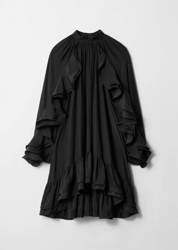 and Other Stories Ruffled Mini Dress Black Women Dresses