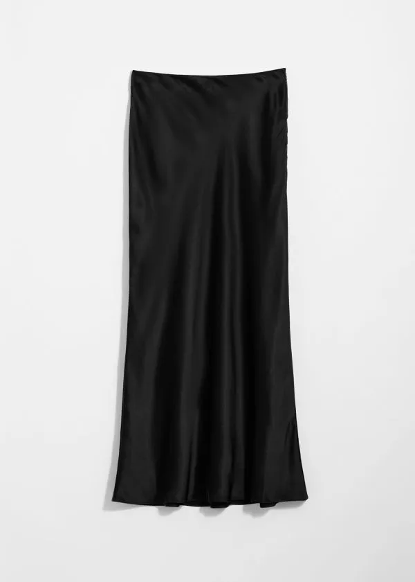 and Other Stories Satin Maxi Skirt Black Women Skirts