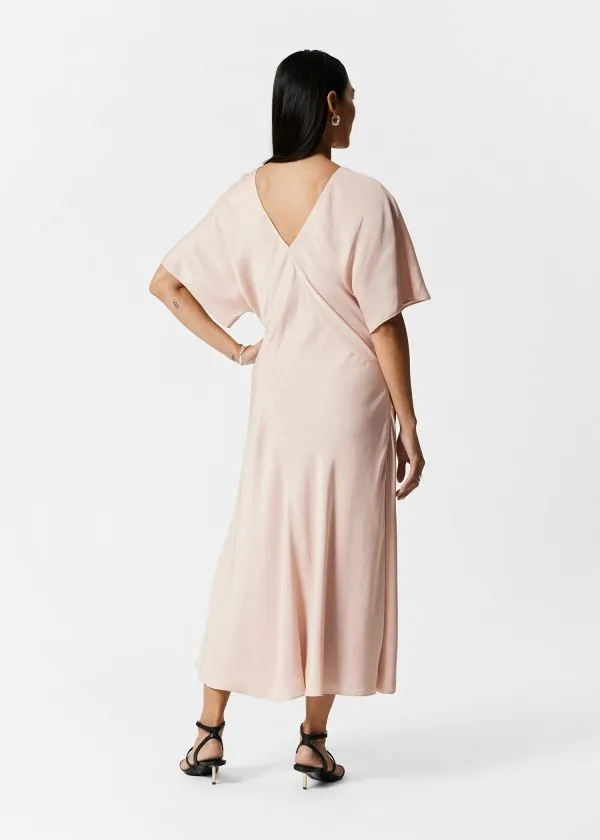 and Other Stories Satin Midi Dress Peach Women Dresses