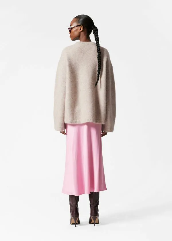 and Other Stories Satin Midi Skirt Pink Women Skirts