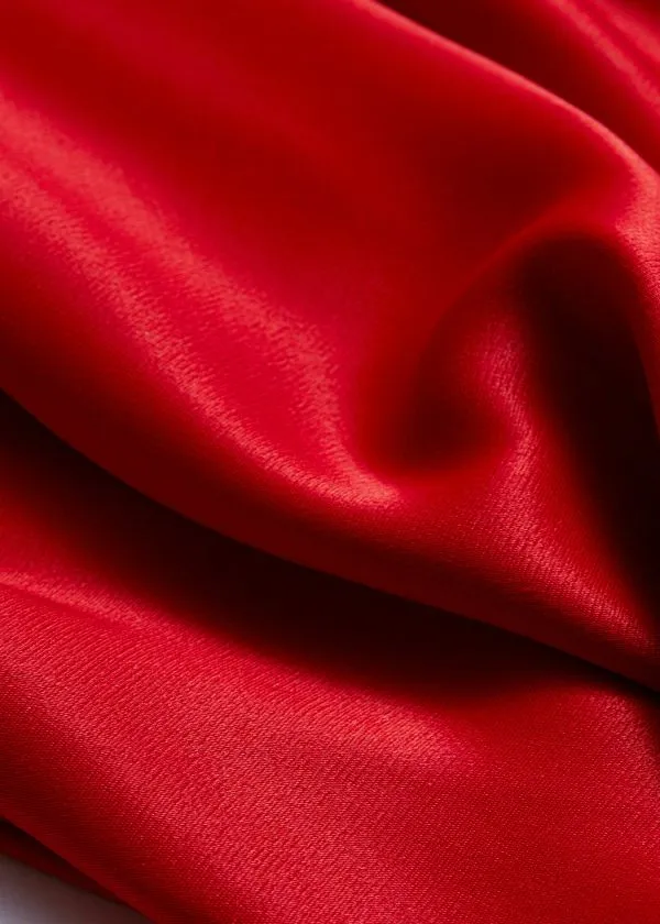 and Other Stories Satin Midi Skirt Red Women Skirts