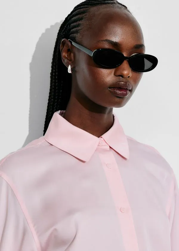 and Other Stories Satin Shirt Light Pink Women Blouses and Shirts