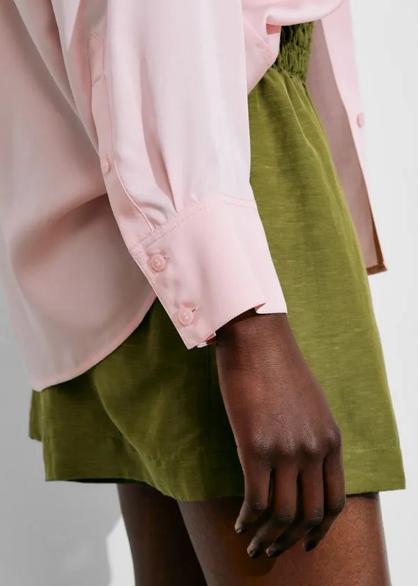 and Other Stories Satin Shirt Light Pink Women Blouses and Shirts