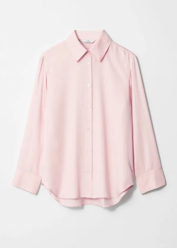 and Other Stories Satin Shirt Light Pink Women Blouses and Shirts