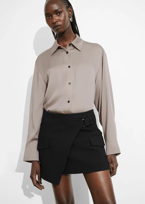 and Other Stories Satin Shirt Mole Women Blouses and Shirts