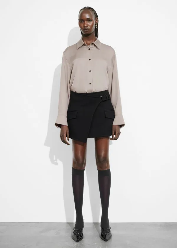 and Other Stories Satin Shirt Mole Women Blouses and Shirts