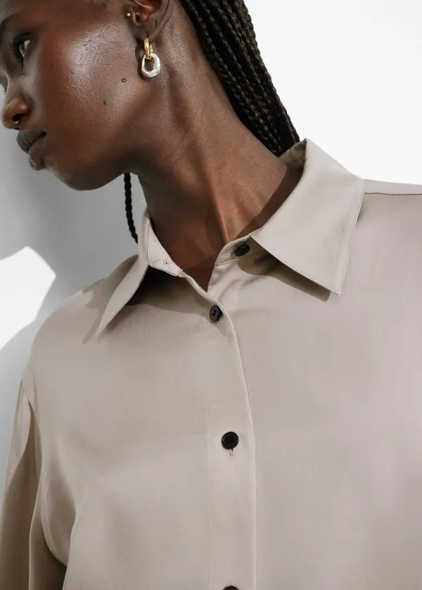 and Other Stories Satin Shirt Mole Women Blouses and Shirts