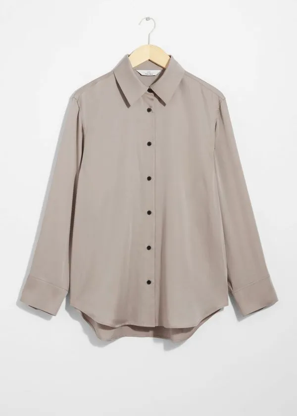 and Other Stories Satin Shirt Mole Women Blouses and Shirts