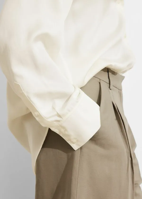 and Other Stories Satin Shirt White Women Blouses and Shirts