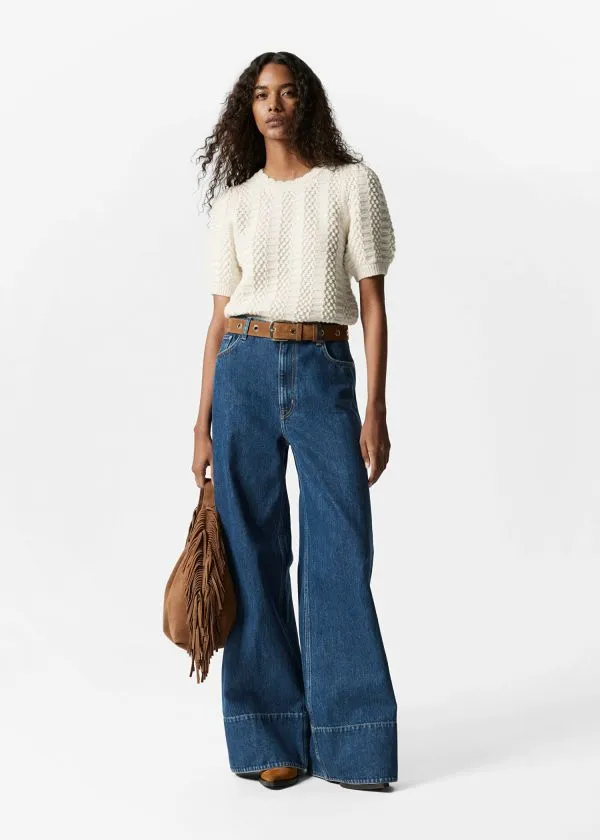 and Other Stories Scalloped Knit Top White Women Knitwear