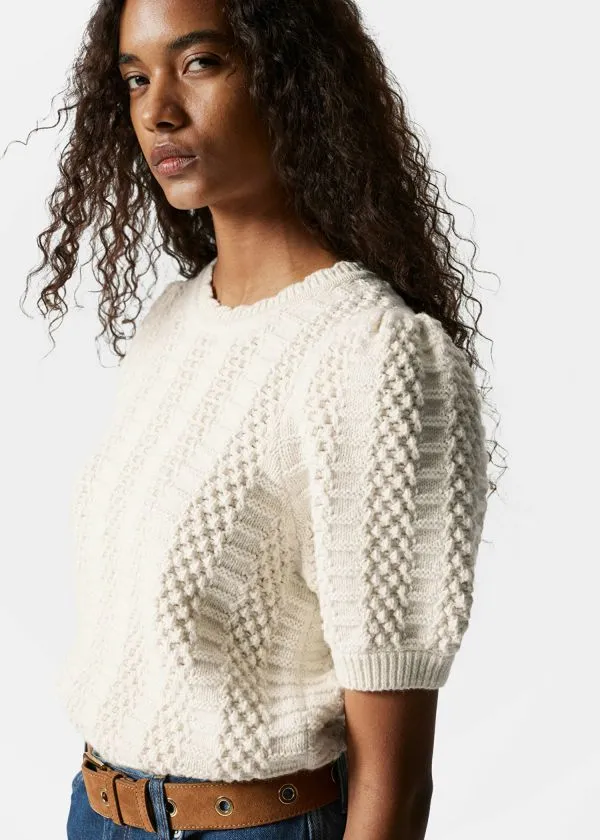 and Other Stories Scalloped Knit Top White Women Knitwear