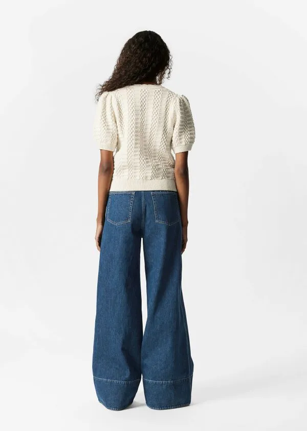and Other Stories Scalloped Knit Top White Women Knitwear