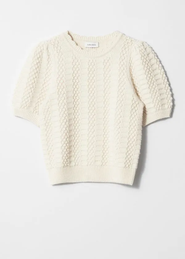 and Other Stories Scalloped Knit Top White Women Knitwear