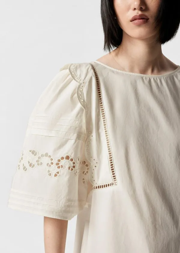 and Other Stories Scalloped Mini Dress White Women Dresses