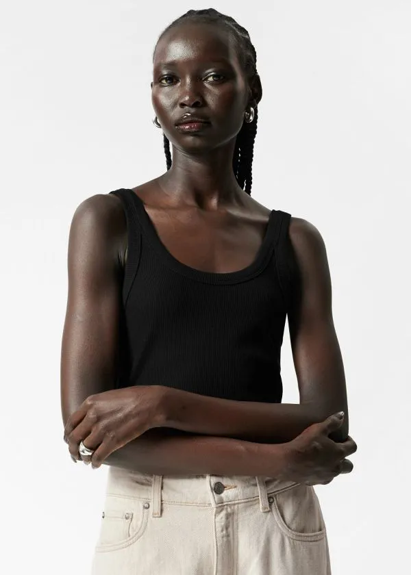 and Other Stories ScoopNeck Tank Top Black Women Tops and Tshirts