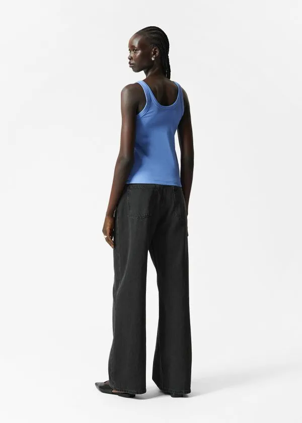 and Other Stories ScoopNeck Tank Top Blue Women Tops and Tshirts
